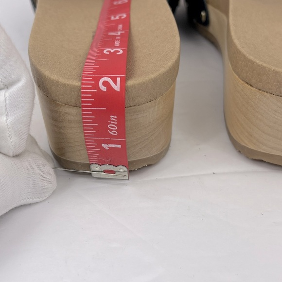 Dr Scholl’s SHOES, NAVY BLUE LEATHER TOP, ADJUSTABLE TOP STRAP, WOODEN SOLE, 9M - Picture 14 of 16